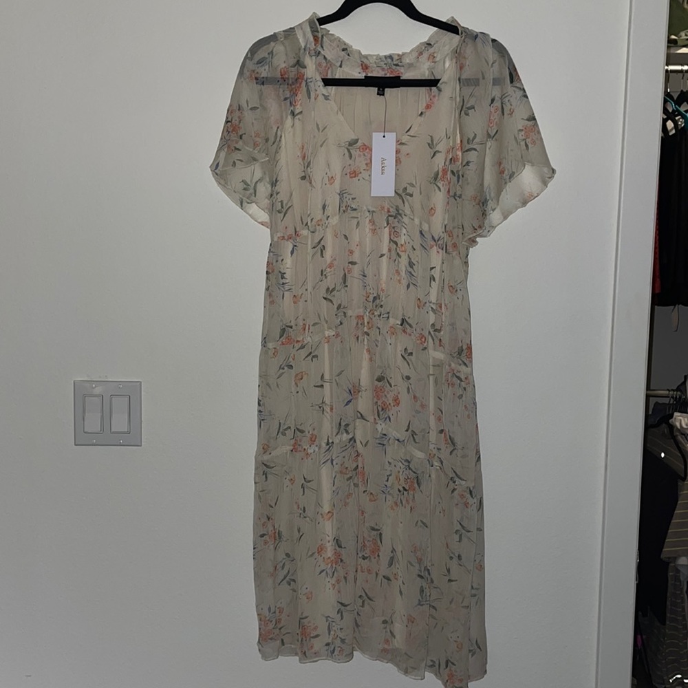NWT floral cream dress
